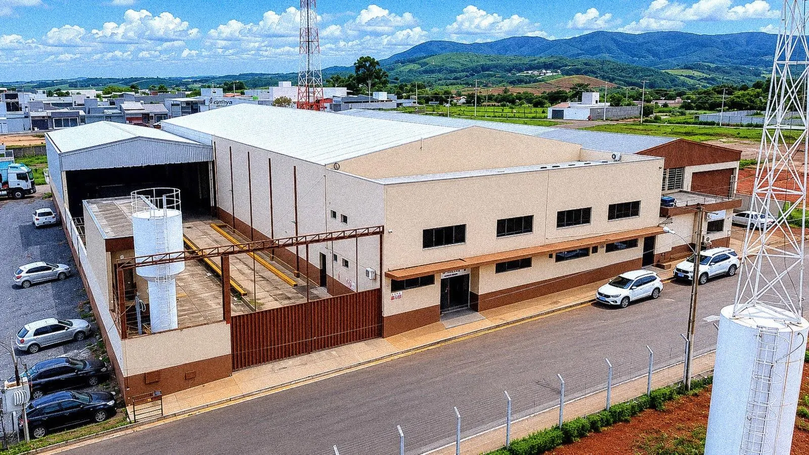 Vista aérea da unidade Bom Sucesso com identificação dos setores